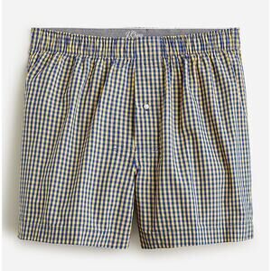 J.Crew | NWT Blue Yellow Gingham Cotton Boxers | Men’s Size L